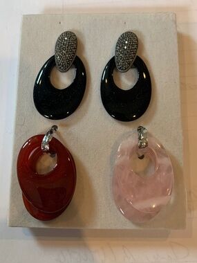 Reflections by Judith Jack 3 pc Hoop Earring Set